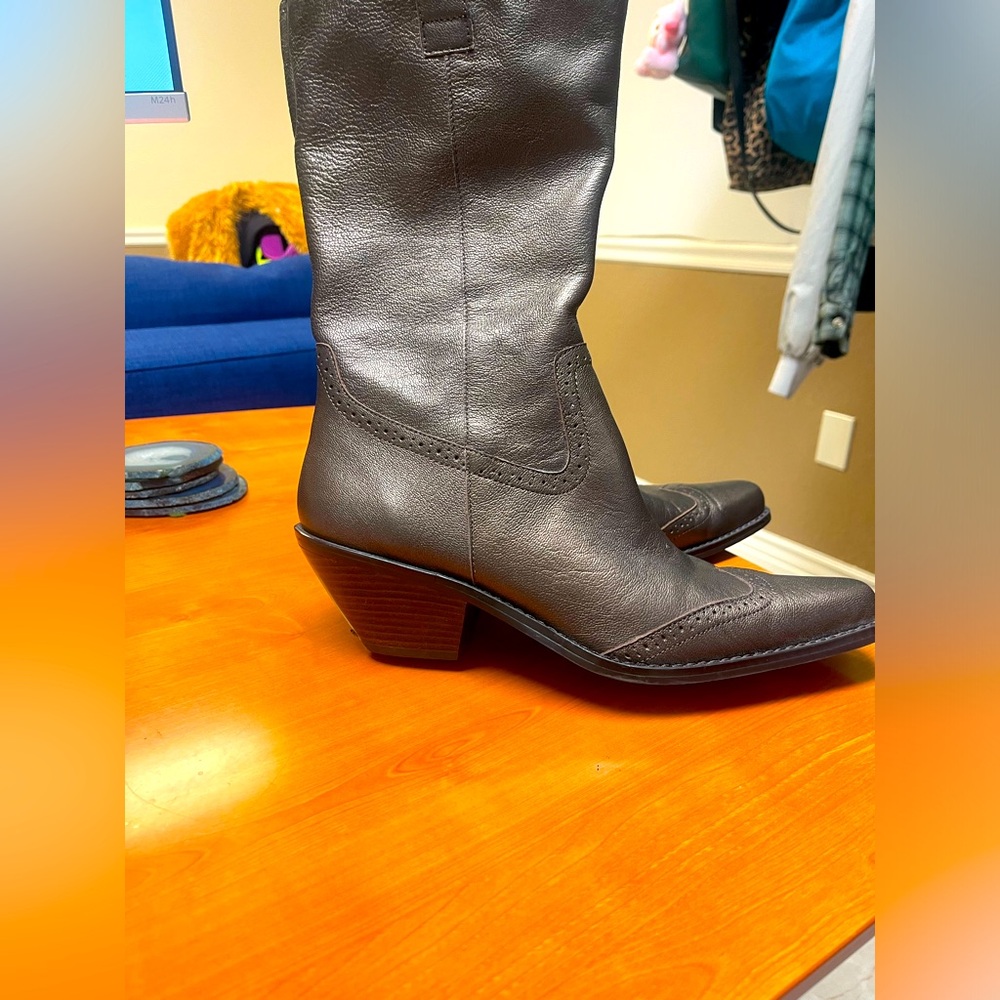COLDWATER CREEK‎ - Women's Bronze Leather Western Cowboy Boots - Size 8 M